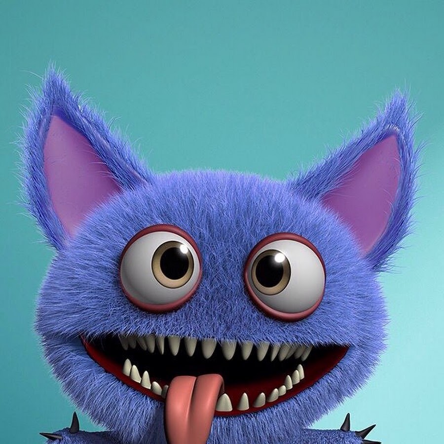 Нарисовать синего чудика