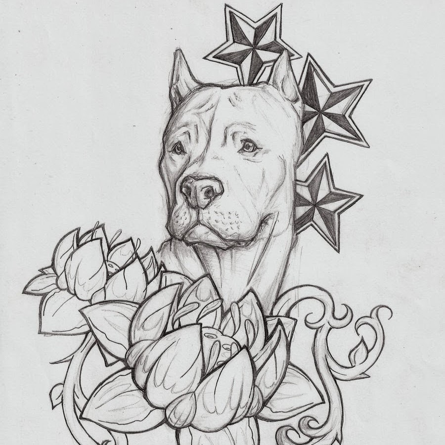 Эскизы тату на руке питбуль