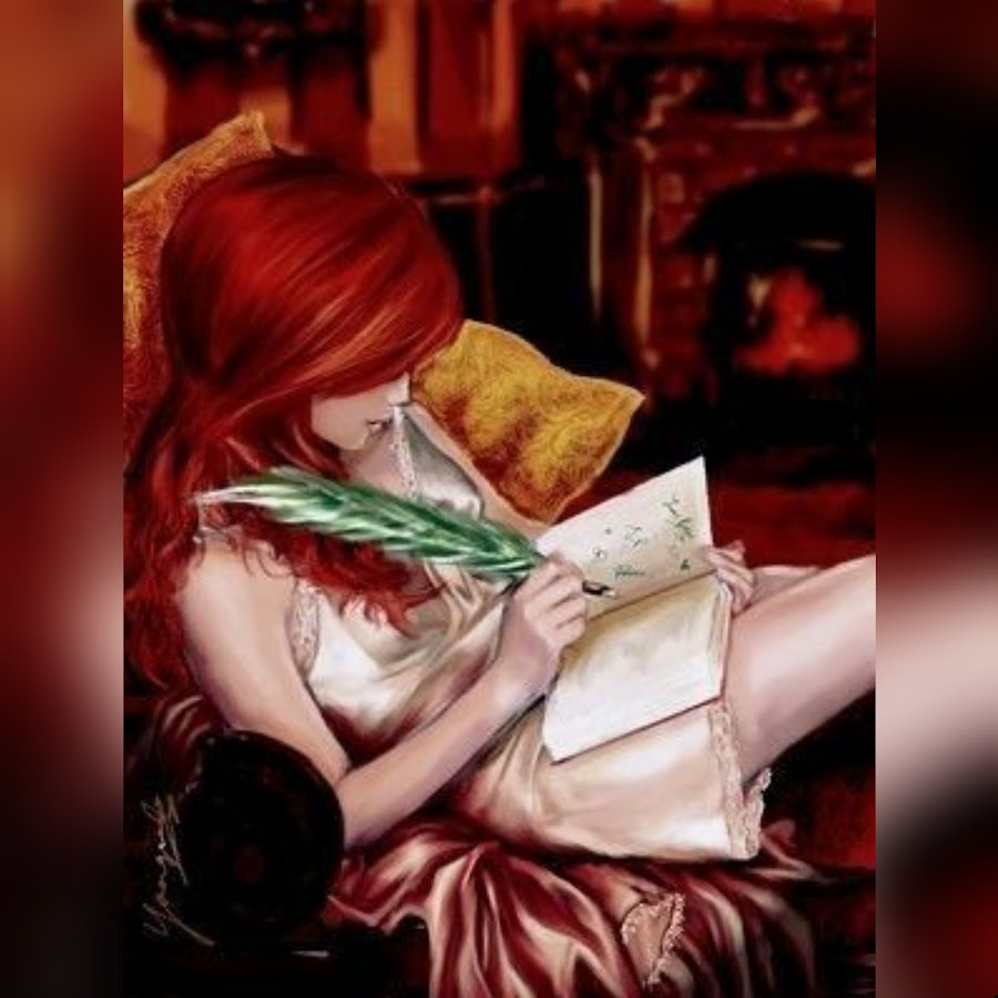 Рыжая девушка с книгой