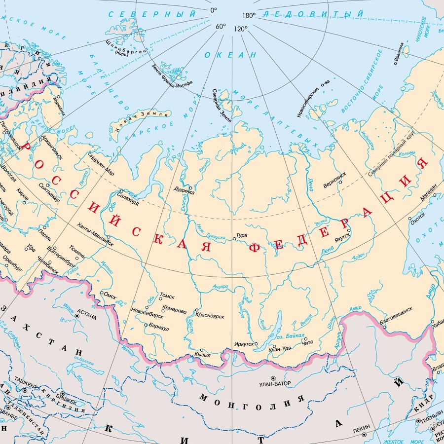 Карта россии со всеми границами