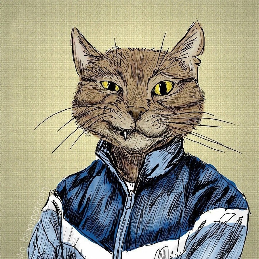 Человек с головой кота