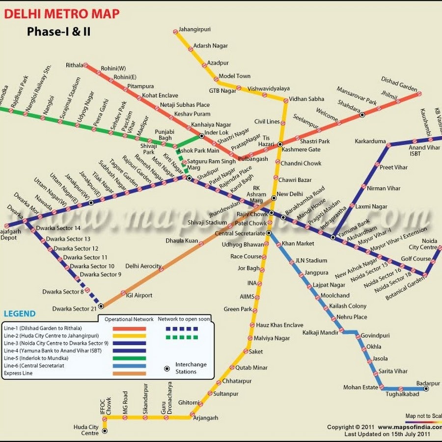 Схема метро дели индия