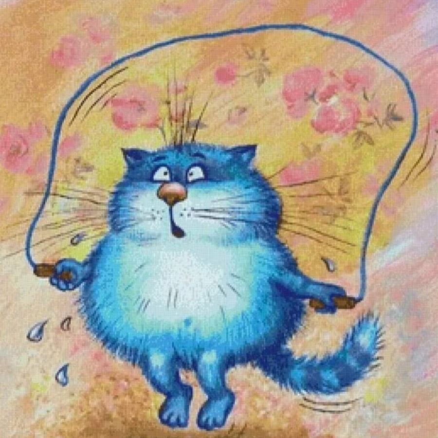 Кот на скакалке