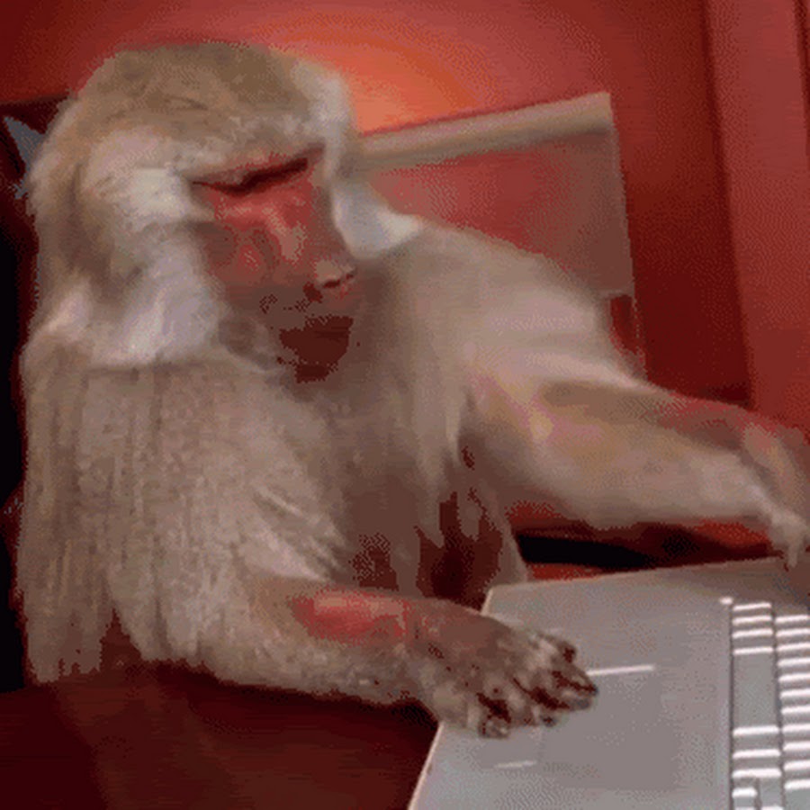Обезьяна за компом. Monkey typing. Обезьяна в очках. Обезьяна за компом. Monkey typing.