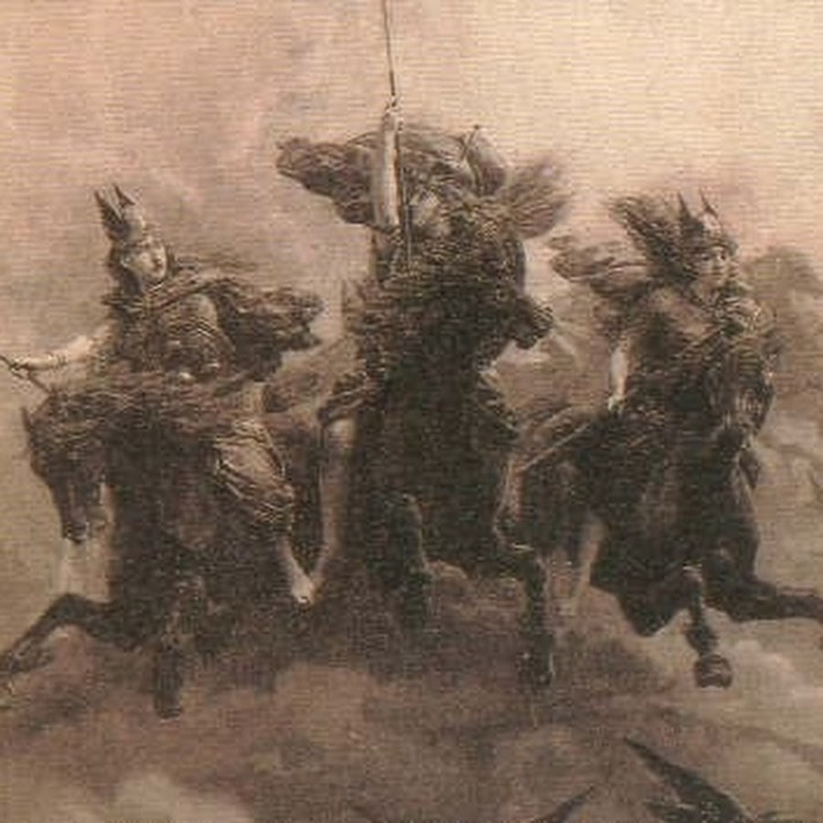 Брунгильда ведет 12 рыцарей картина