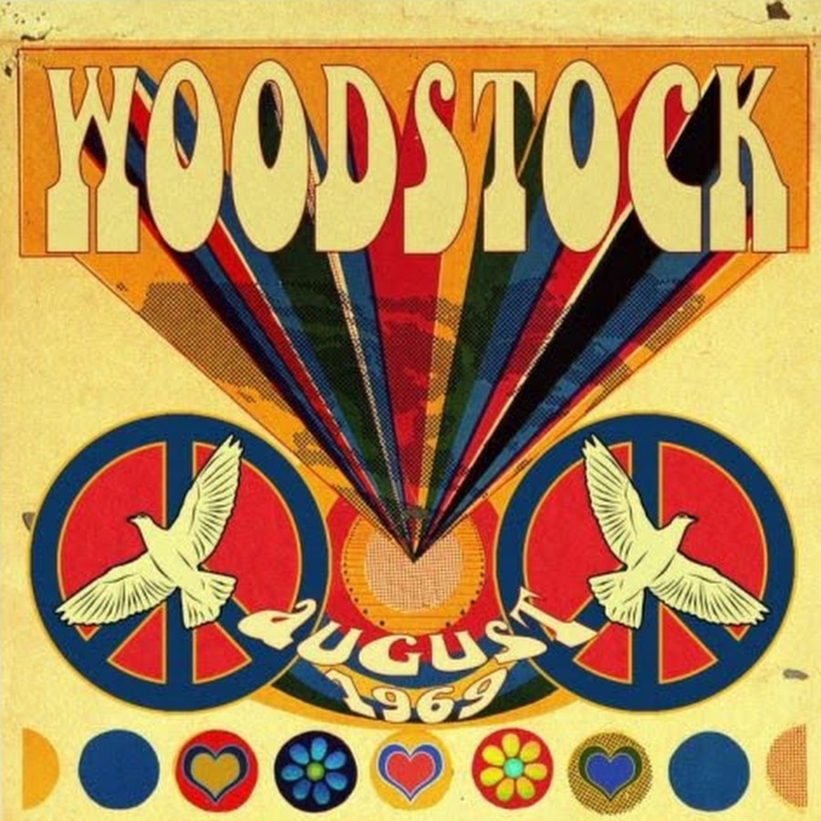 Плакаты в стиле хиппи Woodstock 1969