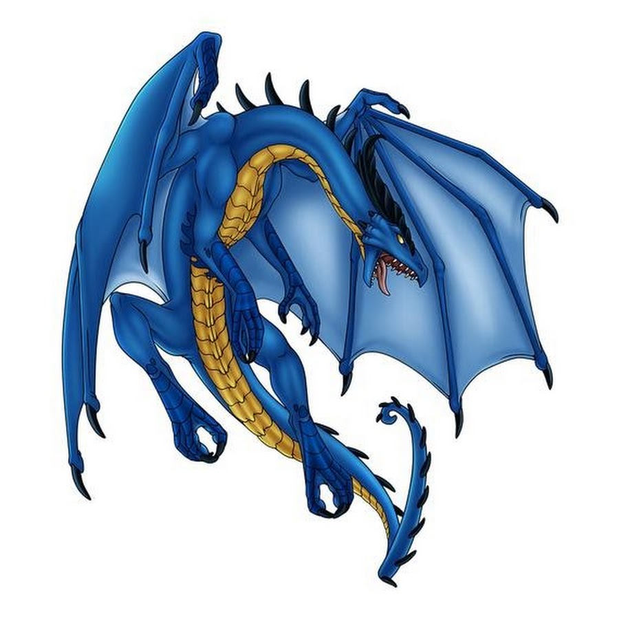 Желто синий дракон