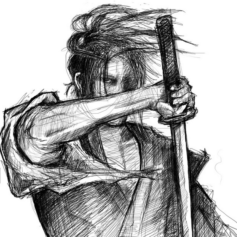 Рисунки самурая карандашом