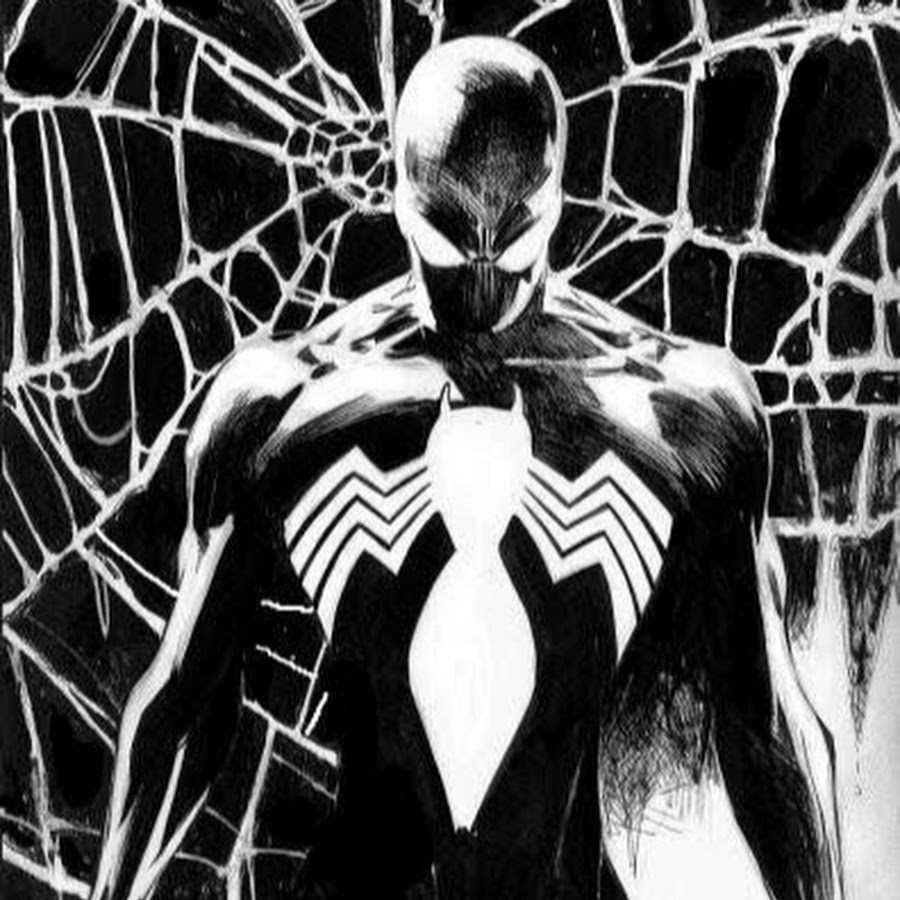 Человек паук черно белый