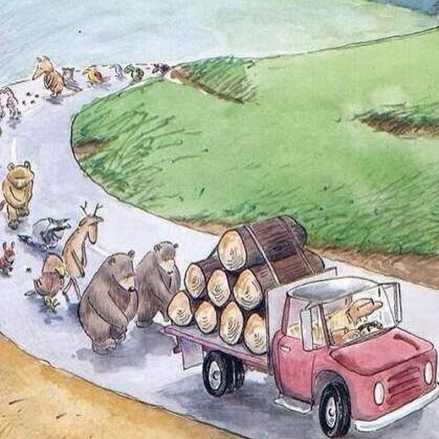 Вырубка леса карикатура