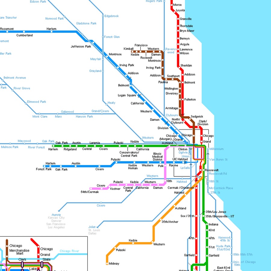 Метро чикаго схема