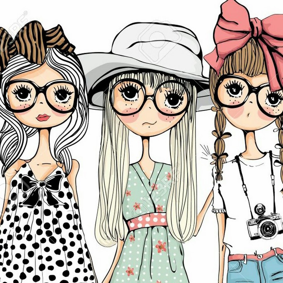 Картинки три девочки мультяшные