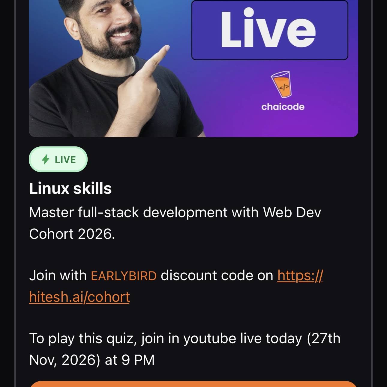 Post from Chai aur Code