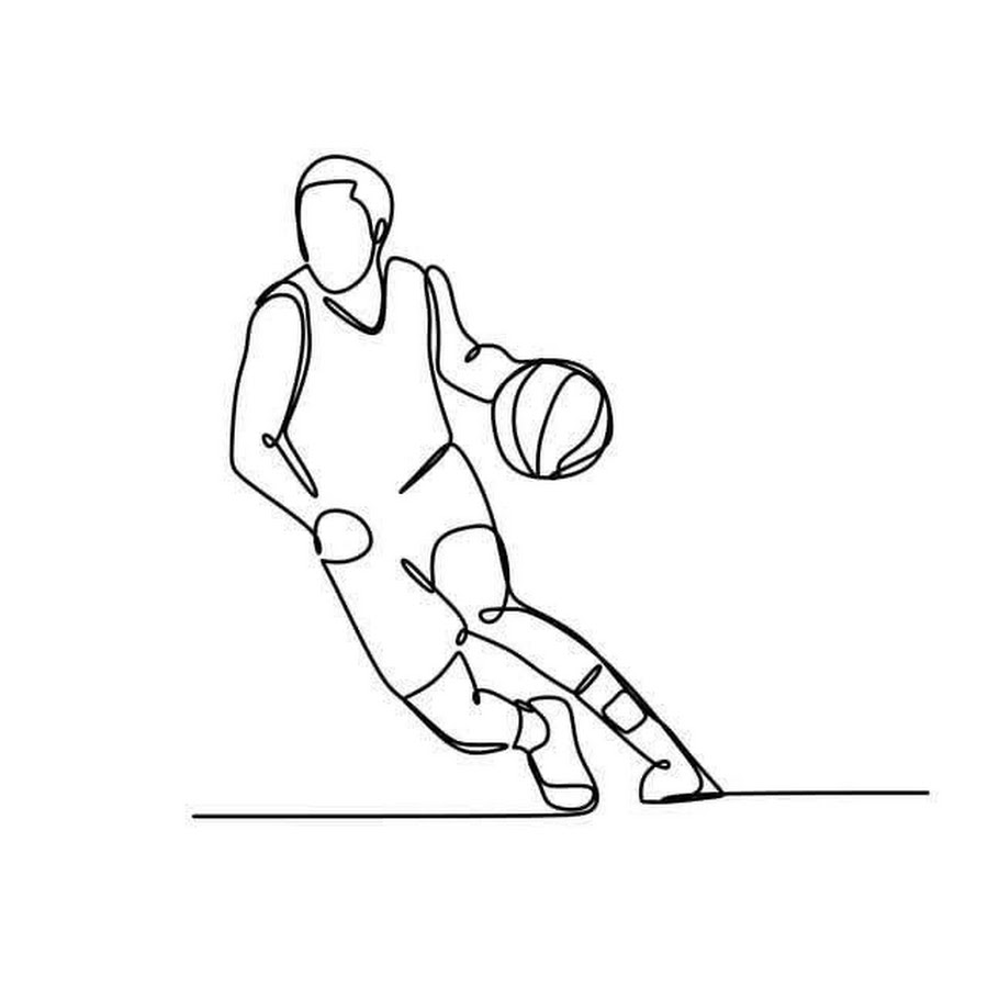 Рисунок линиями баскетбол