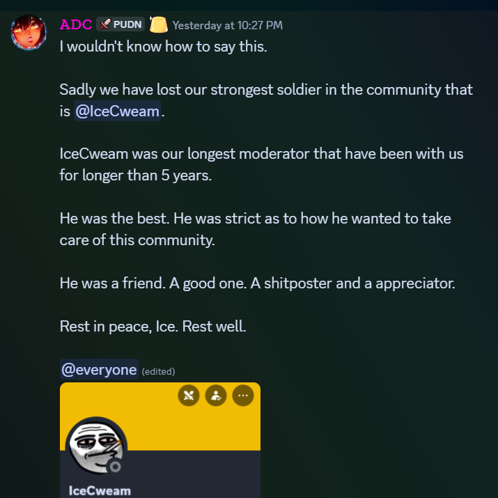 Post from ADC Vr